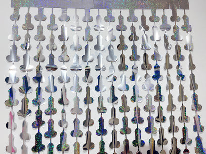 Pink Penis Foil Curtain | Foil Fringe Curtain Penis Tinsel, Hen Party Bridal Shower Backdrop, Birthday Backdrop, Photo Booth, Dick Favors