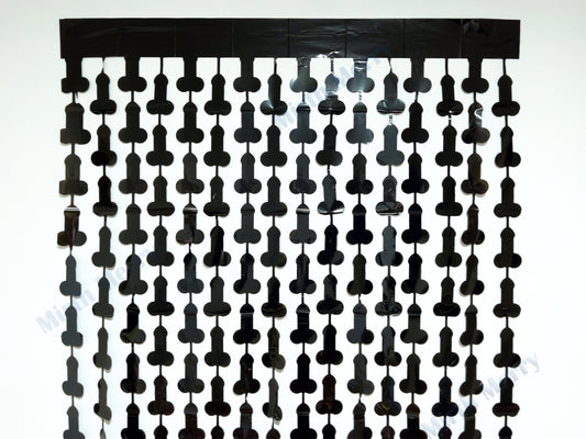 Black Penis Foil Curtain | Foil Fringe Curtain Penis Tinsel, Hen Party Bridal Shower Backdrop, Birthday Backdrop, Photo Booth, Dick Favors