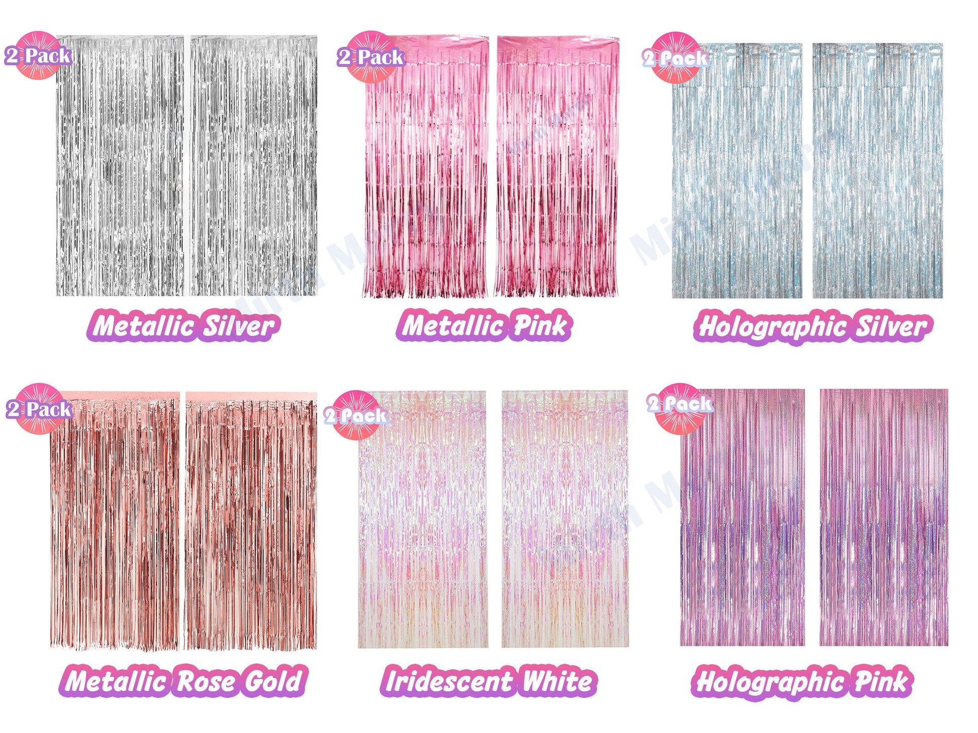Holographic Silver Fringe Foil Curtain | Iridescent Backdrop, Bridal Shower Backdrop, Wedding, Hen Party, Birthday Photo Booth, Last Disco
