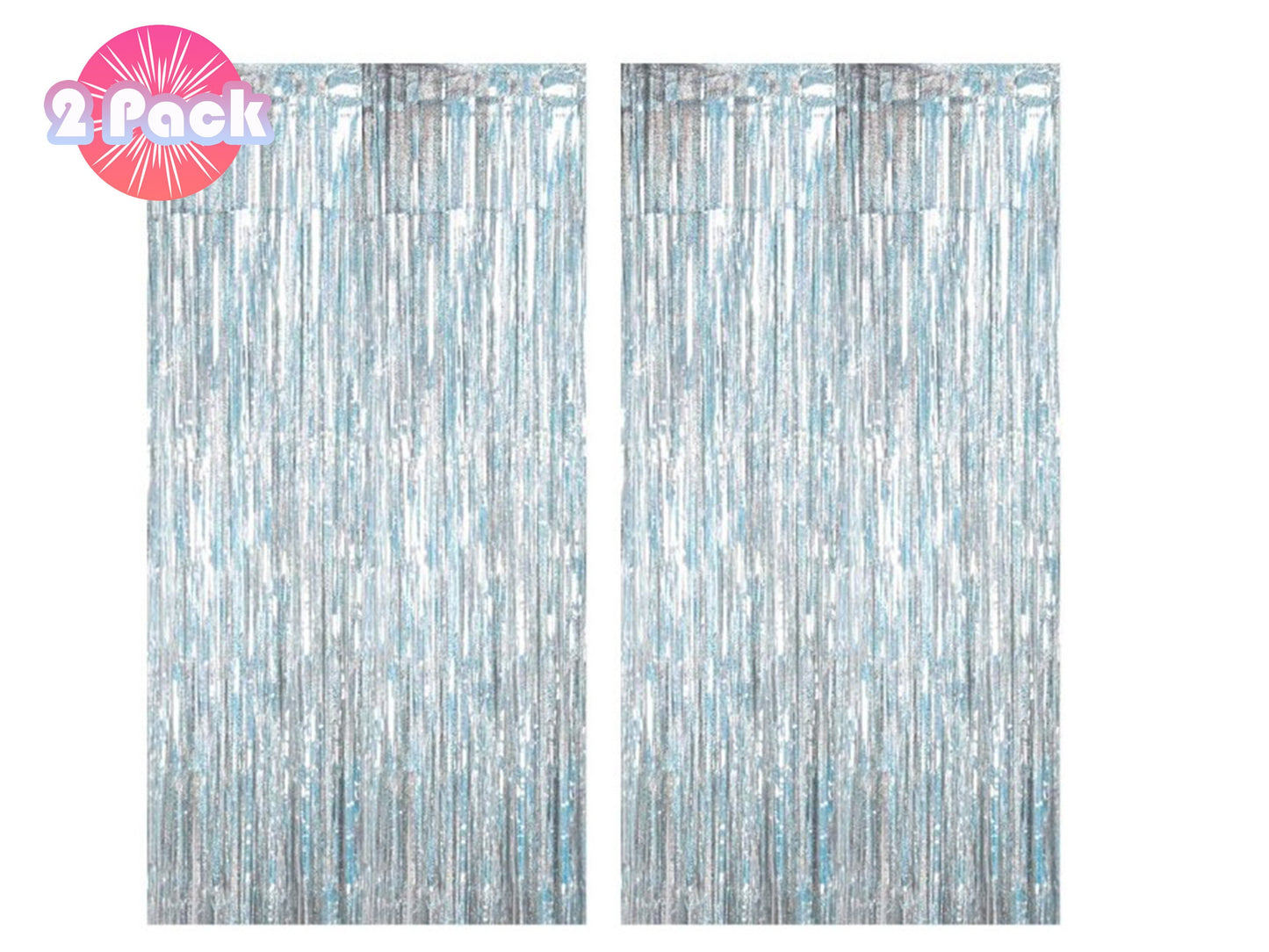 Holographic Silver Fringe Foil Curtain | Iridescent Backdrop, Bridal Shower Backdrop, Wedding, Hen Party, Birthday Photo Booth, Last Disco