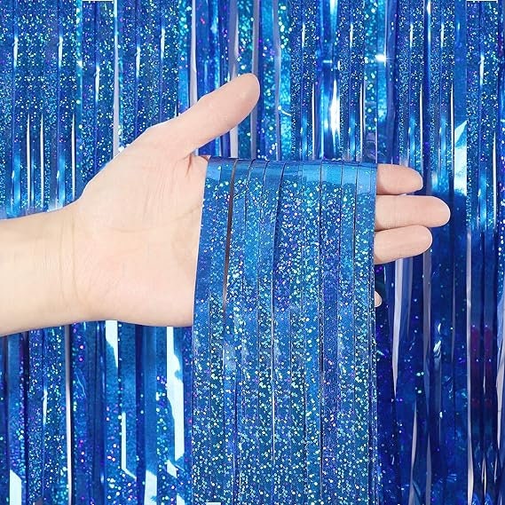 Holographic Silver Fringe Foil Curtain | Iridescent Backdrop, Bridal Shower Backdrop, Wedding, Hen Party, Birthday Photo Booth, Last Disco