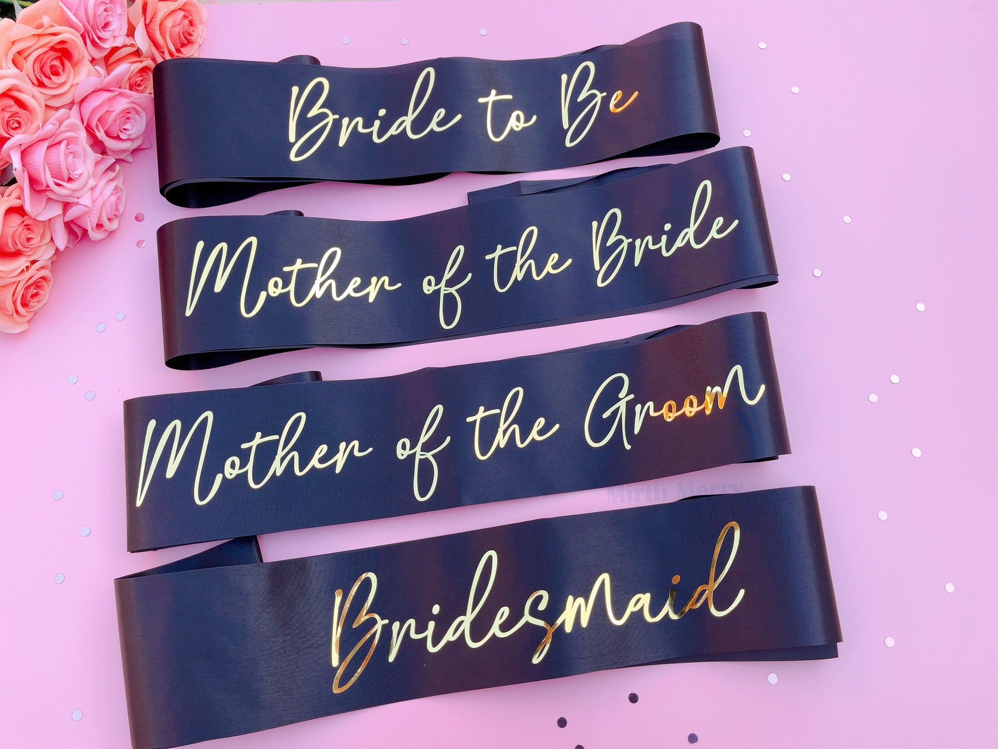 Bride to Be Sash| Hen Party Sash | Sash for Bride - Gold Foil | Mother of the Bride sash | Bachelorette Favors | Team Bride, Bridesmaid sash