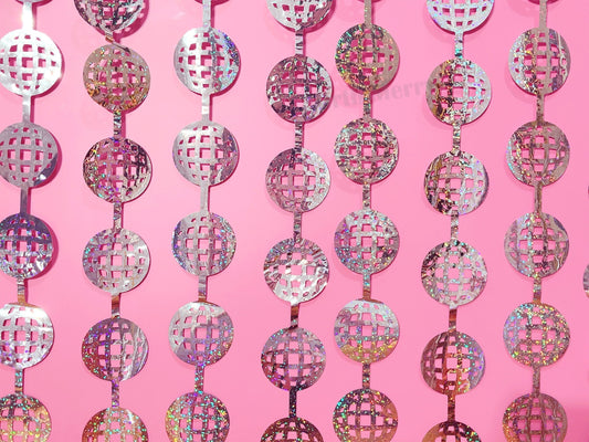 Disco Ball Foil Curtain | Iridescent Backdrop, Bridal Shower Backdrop, Wedding, Hen Party, Birthday Photo Booth, Last Disco